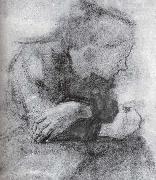 kathe kollwitz Sitting woman with crossed arms oil painting reproduction